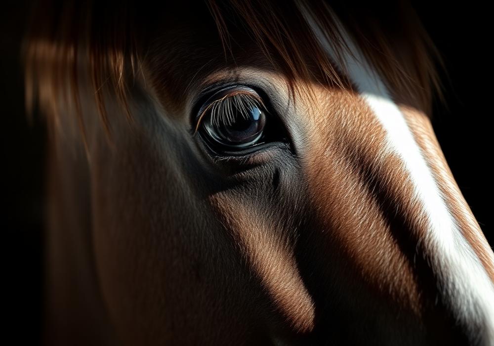 Close portrait of a sport horse in the light